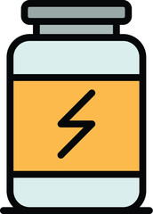 Protein power icon. Outline Protein power vector icon for web design isolated on white background color flat