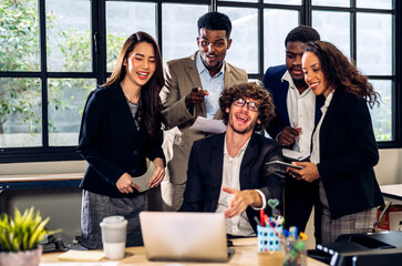 Group of business meeting and discussing strategy with startup project analysis finance,management.Success business people plan and brainstorm,marketing,idea,research,organization in office.Teamwork