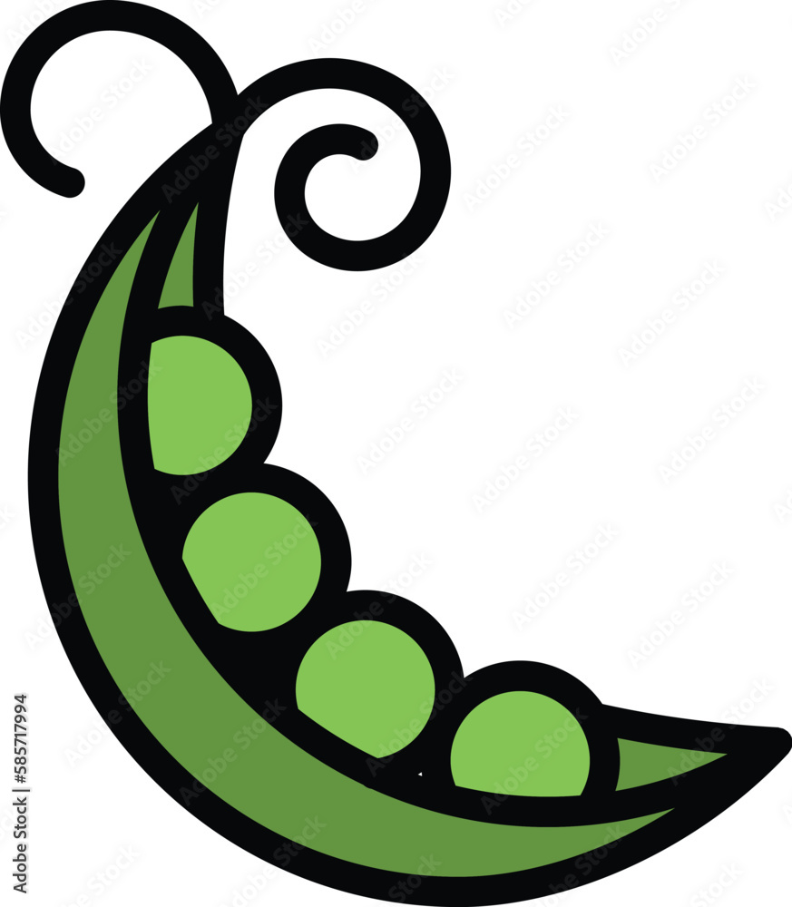 Canvas Prints Peas protein icon. Outline Peas protein vector icon for web design isolated on white background color flat - Canvas Prints