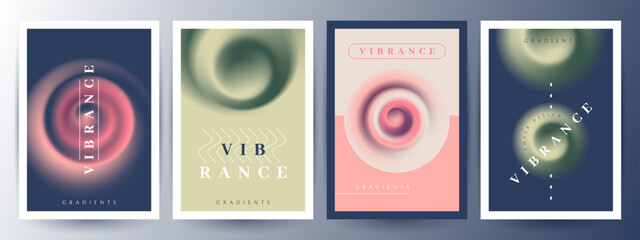 Сolorful vibrant posters. Gradient cover design	