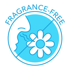 Fragrance free Blue Icon in thin line