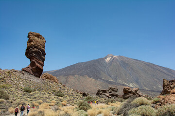 Fototapeta na wymiar Roque Cinchado rocks in the national park overlooking Mount Teide