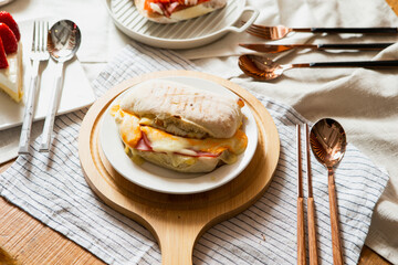 Panini on a cutting board