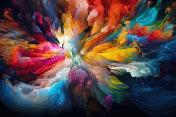 vibrant and colorful abstract painting. Generative AI