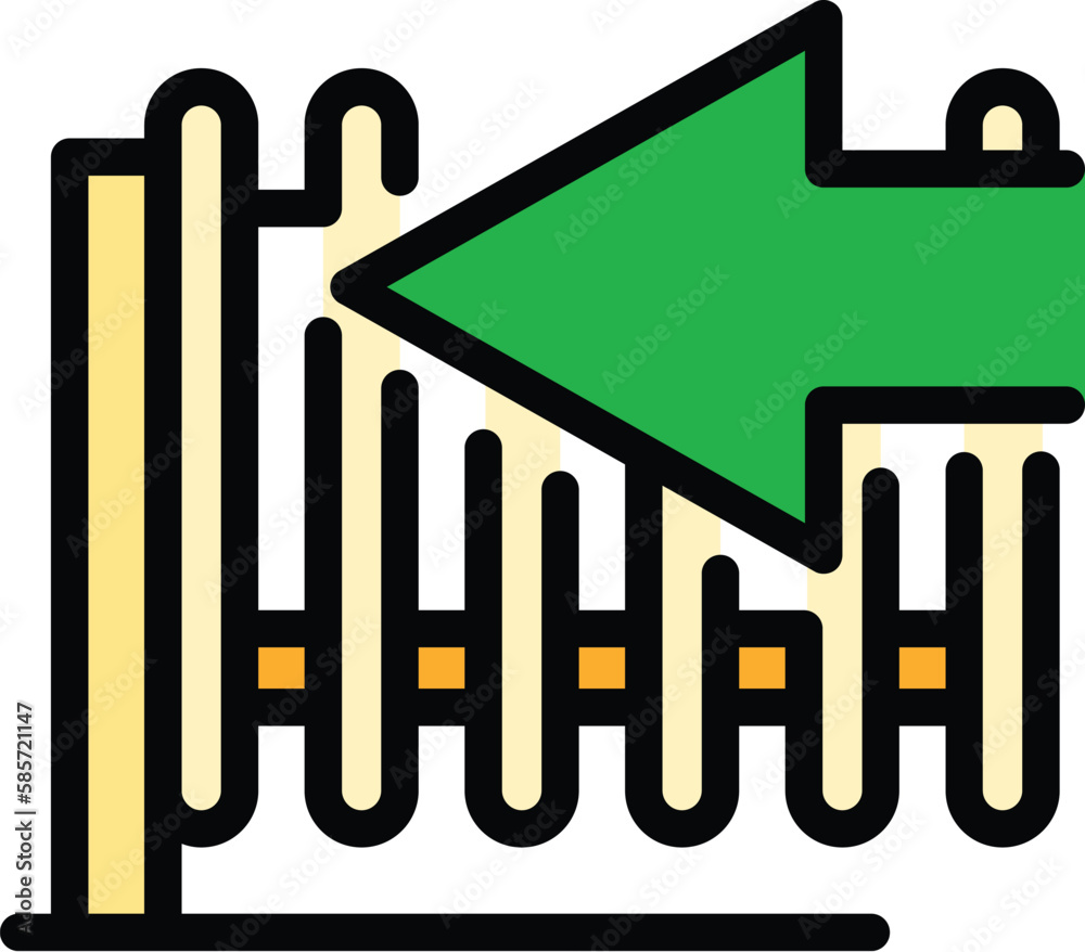 Poster automatic fence icon. outline automatic fence vector icon for web design isolated on white backgroun