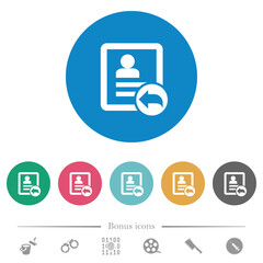 Reply contact flat round icons