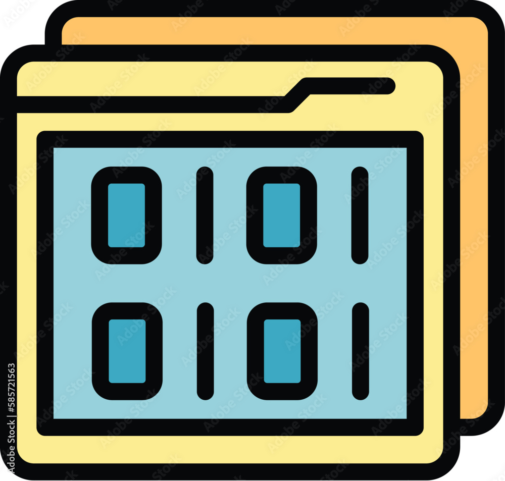 Poster big data files icon. outline big data files vector icon for web design isolated on white background 