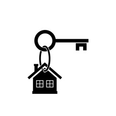 Winning house with key icon isolated on transparent background