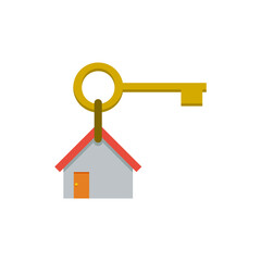 Winning house with key icon isolated on transparent background