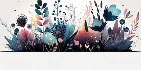 Flowers in the watercolor style. Beautiful illustration picture. Generative AI