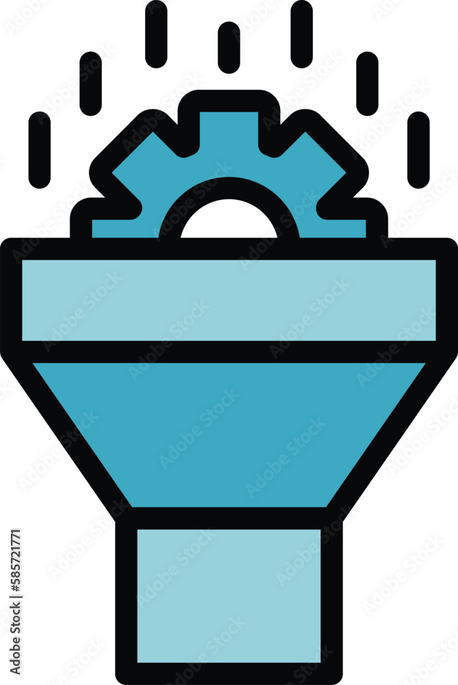 Poster data funnel icon. outline data funnel vector icon for web design isolated on white background color 