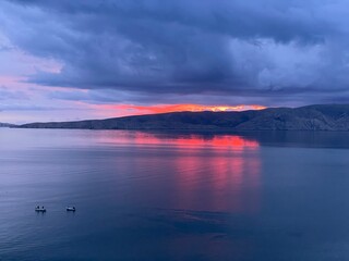 sunset over the sea