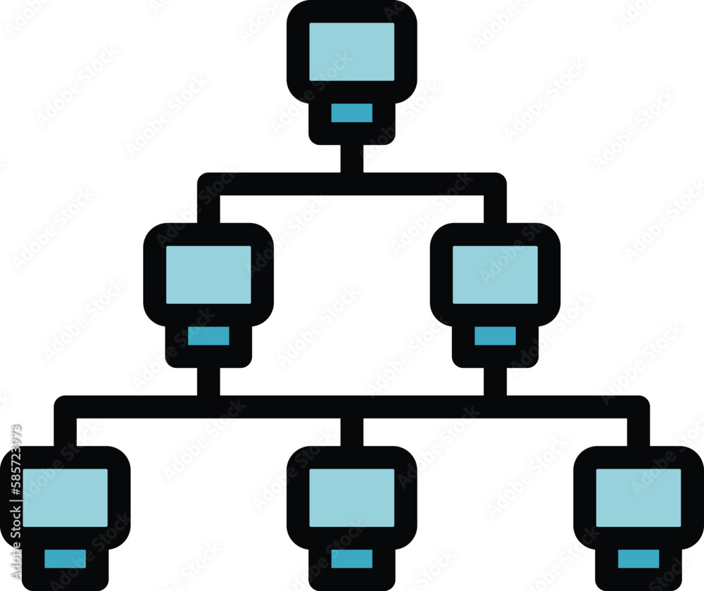 Poster big data structure icon. outline big data structure vector icon for web design isolated on white bac