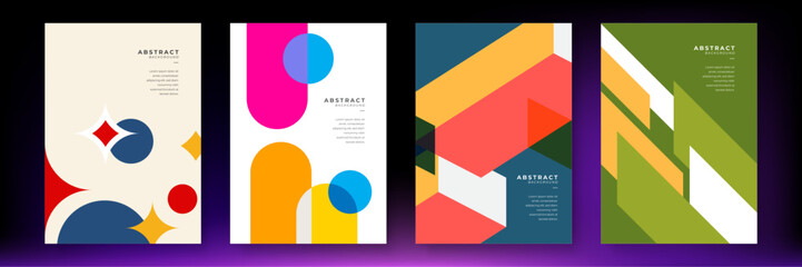 Vector poster background design template with abstract geometric