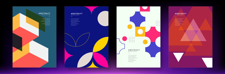 Vector flat design abstract geometric poster background