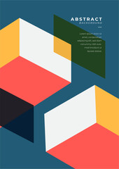 Fototapeta premium Vector colorful geometric background poster template