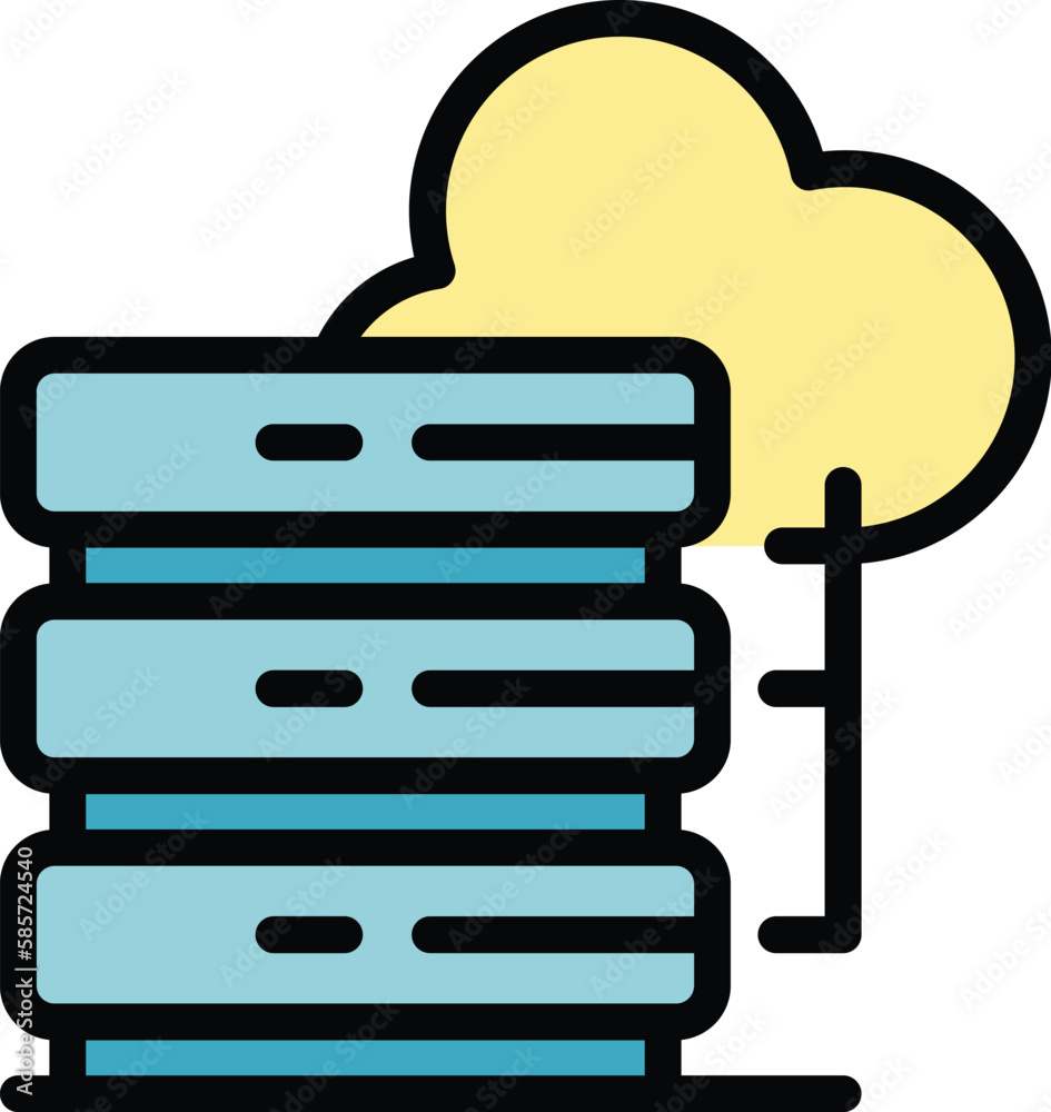 Poster data server icon. outline data server vector icon for web design isolated on white background color 
