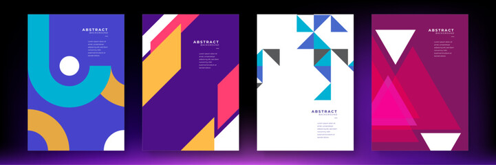 Vector flat mosaic poster abstract background shapes geometric