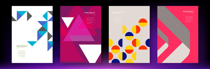 Vector flat design abstract geometric poster background