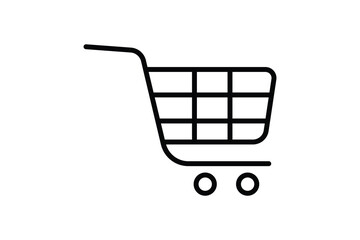 shopping cart icon illustration. icon related to shopping. Line icon style. Simple vector design editable