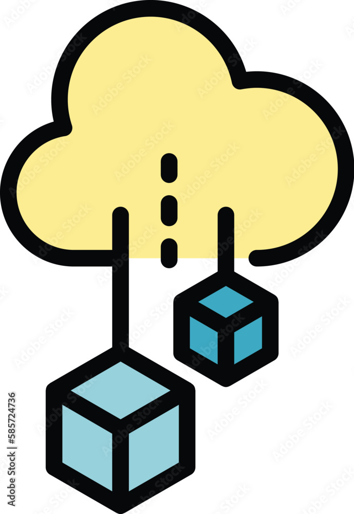 Poster cloud computing icon. outline cloud computing vector icon for web design isolated on white backgroun