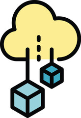 Cloud computing icon. Outline Cloud computing vector icon for web design isolated on white background color flat