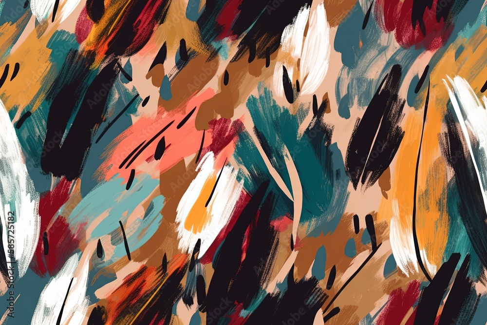 Canvas Prints colorful abstract painting. Generative AI