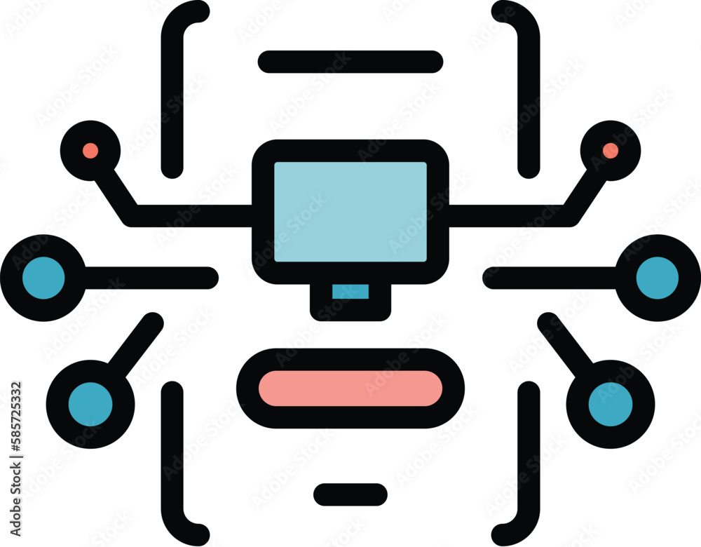 Poster blockchain system icon. outline blockchain system vector icon for web design isolated on white backg