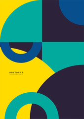 Vector abstract geometric posters background. bauhaus geometric backgrounds, vector circle, triangle, and square