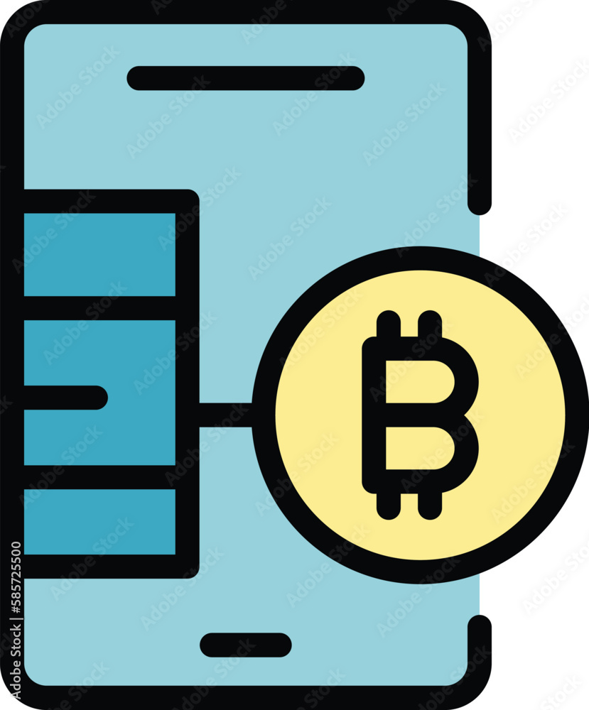 Poster blockchain app icon. outline blockchain app vector icon for web design isolated on white background 