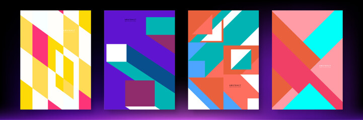 Vector flat design abstract geometric poster background