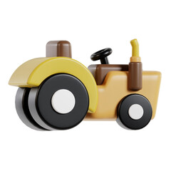 3d tractor illustration on isolated white background