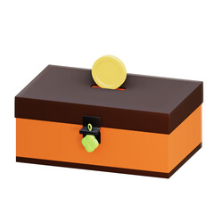 3d rendering charity box icon