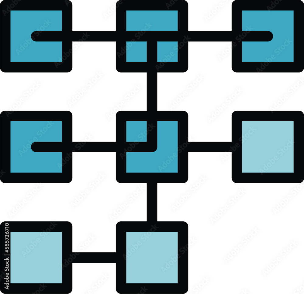 Poster blockchain structure icon. outline blockchain structure vector icon for web design isolated on white