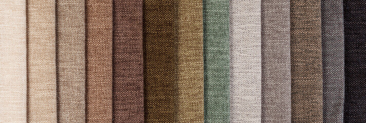 Different samples of textured fabric