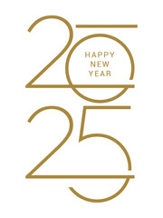 2025, Happy New Year 2025, Design template with typography logo 2025 for celebration and season decoration. Minimalist trendy background for branding, banner, cover, card