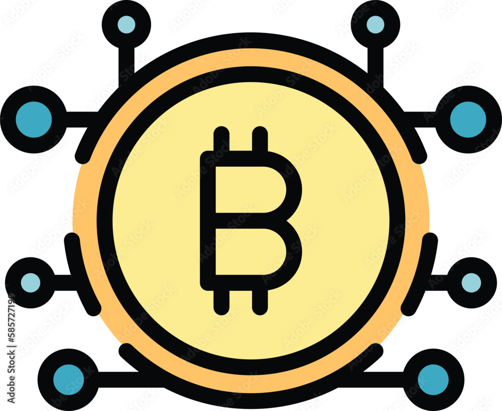 Poster bitcoin network icon. outline bitcoin network vector icon for web design isolated on white backgroun