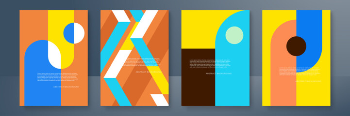 retro cover, geometric cover design, bauhaus cover design, vector