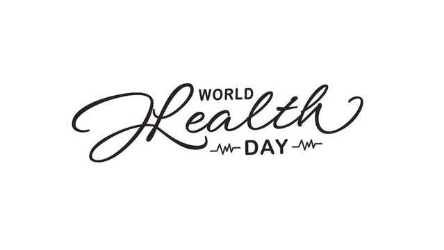 World health day greeting animation text, for banner, social media feed wallpaper stories