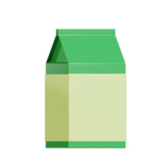 milk carton 3d icon on isolated white background