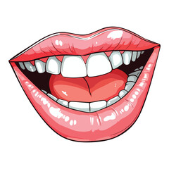 Lips Mouth Smile  Flat Icon Isolated On White Background