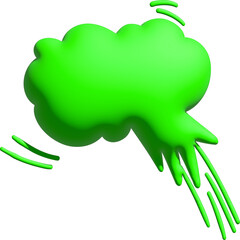 3d green bubble speech