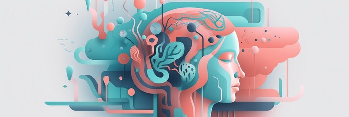 Mental Health, prevention mental problem. Generative AI illustration. - obrazy, fototapety, plakaty