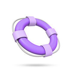 A purple lifebuoy rendered in 3D