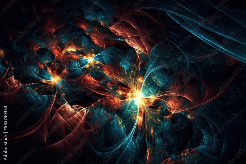 Poster an abstract design created with computer graphics. generative ai