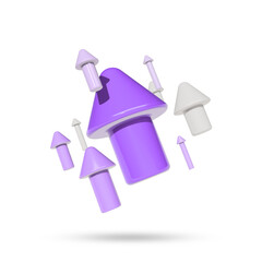 Many upwardly rendered arrows in 3D