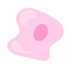 Human stem cell icon. Nucleus and membrane tissue under microscope. Medical design illustration.