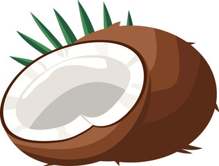 Concept of agricultural resources and natural raw materials, cooking ingredients, terrestrial plants, coconut milk or roasted coconut.