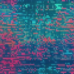 Fototapeta premium Colourful pixel digital screen texture, seamless pattern. generative ai