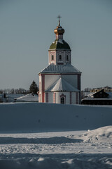 Winter view of Ilyinskaya Church in Suzdal, Vladimir region